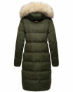 Marikoo Schneesternchen Damen Winterjacke Parka Mantel lang Kapuze B890 Olive-Gr.XXL