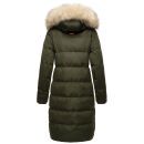 Marikoo Schneesternchen Damen Winterjacke Parka Mantel lang Kapuze B890 Olive-Gr.XXL