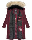 Marikoo Schneesternchen Damen Winterjacke Parka Mantel lang Kapuze B890 Wein-Gr.XS