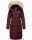 Marikoo Schneesternchen Damen Winterjacke Parka Mantel lang Kapuze B890 Wein-Gr.XS