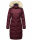 Marikoo Schneesternchen Damen Winterjacke Parka Mantel lang Kapuze B890 Wein-Gr.XS