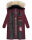 Marikoo Schneesternchen Damen Winterjacke Parka Mantel lang Kapuze B890 Wein-Gr.XS