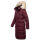 Marikoo Schneesternchen Damen Winterjacke Parka Mantel lang Kapuze B890 Wein-Gr.XS