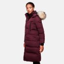 Marikoo Schneesternchen Damen Winterjacke Parka Mantel lang Kapuze B890 Wein-Gr.M