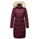 Marikoo Schneesternchen Damen Winterjacke Parka Mantel lang Kapuze B890 Wein-Gr.M