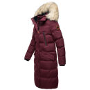 Marikoo Schneesternchen Damen Winterjacke Parka Mantel lang Kapuze B890 Wein-Gr.M