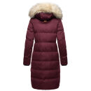 Marikoo Schneesternchen Damen Winterjacke Parka Mantel lang Kapuze B890 Wein-Gr.M