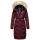 Marikoo Schneesternchen Damen Winterjacke Parka Mantel lang Kapuze B890 Wein-Gr.M