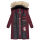 Marikoo Schneesternchen Damen Winterjacke Parka Mantel lang Kapuze B890 Wein-Gr.L