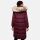Marikoo Schneesternchen Damen Winterjacke Parka Mantel lang Kapuze B890 Wein-Gr.L