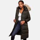 Marikoo Schneesternchen Damen Winterjacke Parka Mantel lang Kapuze B890 Anthr.-Gr.L