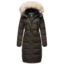 Marikoo Schneesternchen Damen Winterjacke Parka Mantel lang Kapuze B890 Anthr.-Gr.L