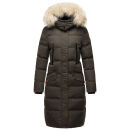 Marikoo Schneesternchen Damen Winterjacke Parka Mantel lang Kapuze B890 Anthr.-Gr.L