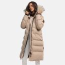 Marikoo Schneesternchen Damen Winterjacke Parka Mantel lang Kapuze B890 Taupe-Gr.S