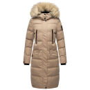 Marikoo Schneesternchen Damen Winterjacke Parka Mantel lang Kapuze B890 Taupe-Gr.S