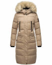 Marikoo Schneesternchen Damen Winterjacke Parka Mantel lang Kapuze B890 Taupe-Gr.M