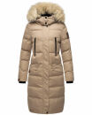 Marikoo Schneesternchen Damen Winterjacke Parka Mantel lang Kapuze B890 Taupe-Gr.M