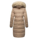 Marikoo Schneesternchen Damen Winterjacke Parka Mantel lang Kapuze B890 Taupe-Gr.M