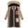 Marikoo Schneesternchen Damen Winterjacke Parka Mantel lang Kapuze B890 Taupe-Gr.M