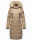 Marikoo Schneesternchen Damen Winterjacke Parka Mantel lang Kapuze B890 Taupe-Gr.M