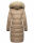 Marikoo Schneesternchen Damen Winterjacke Parka Mantel lang Kapuze B890 Taupe-Gr.M