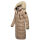 Marikoo Schneesternchen Damen Winterjacke Parka Mantel lang Kapuze B890 Taupe-Gr.M