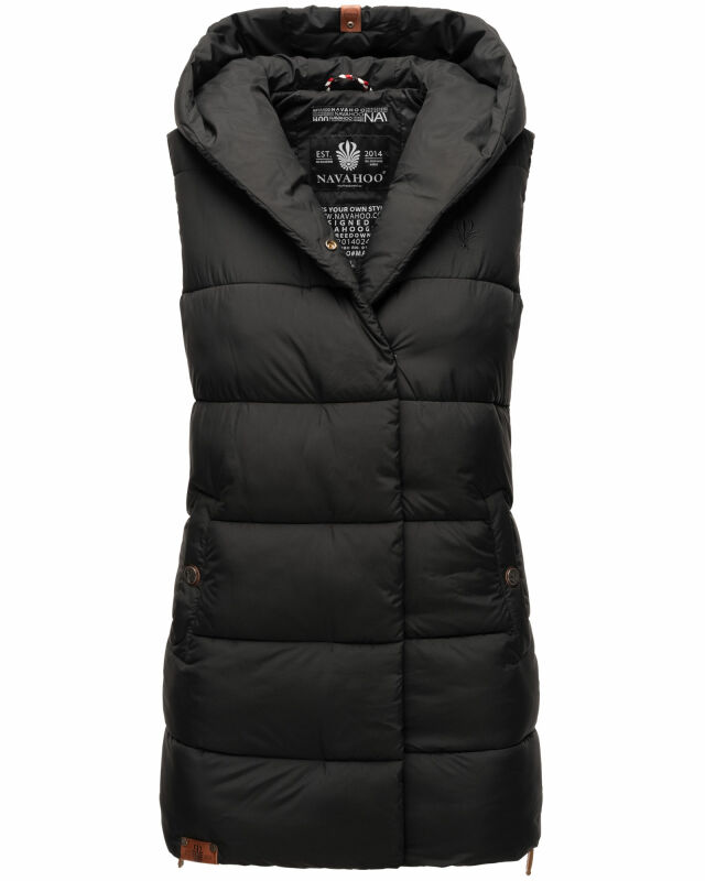 Navahoo Madilynaa Damen Winter Steppweste mit Kapuze B891 Schwarz-Gr.XXL