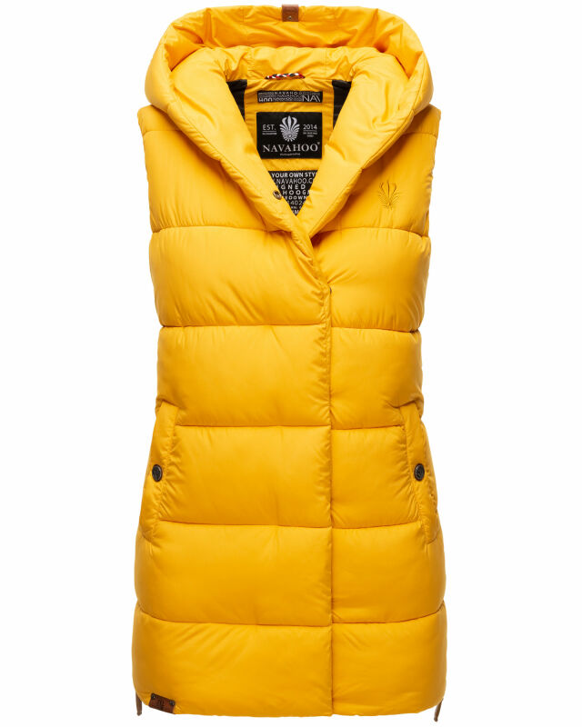 Navahoo Madilynaa Damen Winter Steppweste mit Kapuze B891 Gelb-Gr.L