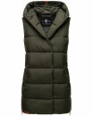 Navahoo Madilynaa Damen Winter Steppweste mit Kapuze B891 Dark-Olive-Gr.XS