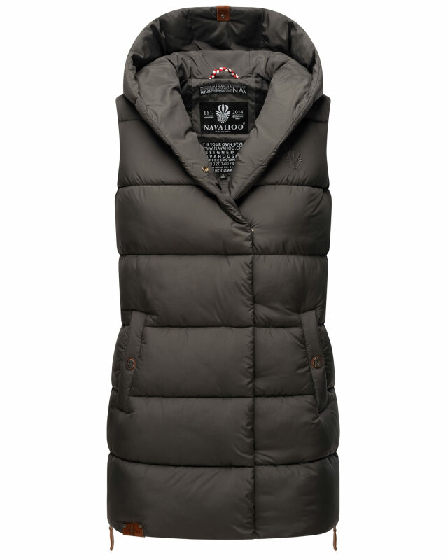 Navahoo Madilynaa Damen Winter Steppweste mit Kapuze B891 Anthrazit-Gr.M