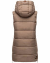 Navahoo Madilynaa Damen Winter Steppweste mit Kapuze B891 Dark-Taupe-Gr.M