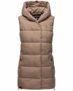 Navahoo Madilynaa Damen Winter Steppweste mit Kapuze B891 Dark-Taupe-Gr.XXL