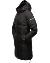 Marikoo Streliziaa Damen Wintermantel lange Steppjacke mit Kapuze B892 Schwarz-Gr.XS