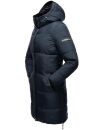 Marikoo Streliziaa Damen Wintermantel lange Steppjacke mit Kapuze B892 Navy-Gr.S