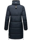 Marikoo Streliziaa Damen Wintermantel lange Steppjacke mit Kapuze B892 Navy-Gr.S