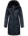 Marikoo Streliziaa Damen Wintermantel lange Steppjacke mit Kapuze B892 Navy-Gr.S