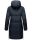 Marikoo Streliziaa Damen Wintermantel lange Steppjacke mit Kapuze B892 Navy-Gr.S