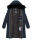 Marikoo Streliziaa Damen Wintermantel lange Steppjacke mit Kapuze B892 Navy-Gr.S