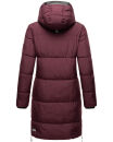 Marikoo Streliziaa Damen Wintermantel lange Steppjacke mit Kapuze B892 Weinrot-Gr.S