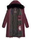 Marikoo Streliziaa Damen Wintermantel lange Steppjacke mit Kapuze B892 Weinrot-Gr.S