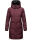 Marikoo Streliziaa Damen Wintermantel lange Steppjacke mit Kapuze B892 Weinrot-Gr.M