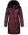 Marikoo Streliziaa Damen Wintermantel lange Steppjacke mit Kapuze B892 Weinrot-Gr.L