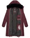 Marikoo Streliziaa Damen Wintermantel lange Steppjacke mit Kapuze B892 Weinrot-Gr.XXL