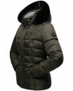 Marikoo Loveleen Damen Winter Steppjacke mit Kapuze & Fellkragen B894