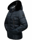 Marikoo Loveleen Damen Winter Steppjacke mit Kapuze & Fellkragen B894 Navy-Gr.S