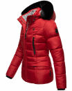 Marikoo Loveleen Damen Winter Steppjacke mit Kapuze & Fellkragen B894 Rot-Gr.S