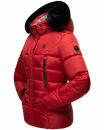 Marikoo Loveleen Damen Winter Steppjacke mit Kapuze & Fellkragen B894 Rot-Gr.S