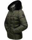 Marikoo Loveleen Damen Winter Steppjacke mit Kapuze & Fellkragen B894 Olive-Gr.XS