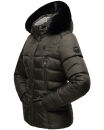 Marikoo Loveleen Damen Winter Steppjacke mit Kapuze & Fellkragen B894 Anthrazit-Gr.L