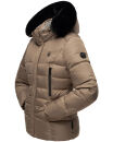 Marikoo Loveleen Damen Winter Steppjacke mit Kapuze & Fellkragen B894 Taupe-Gr.S